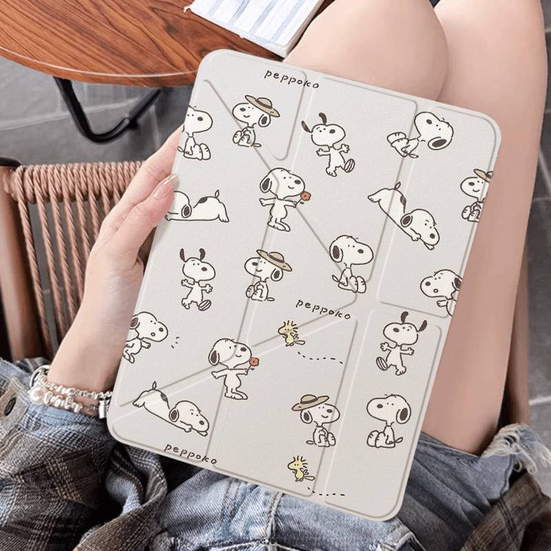 Cool Tablet Accessories - Y Fold Simple Snoopy Case For
