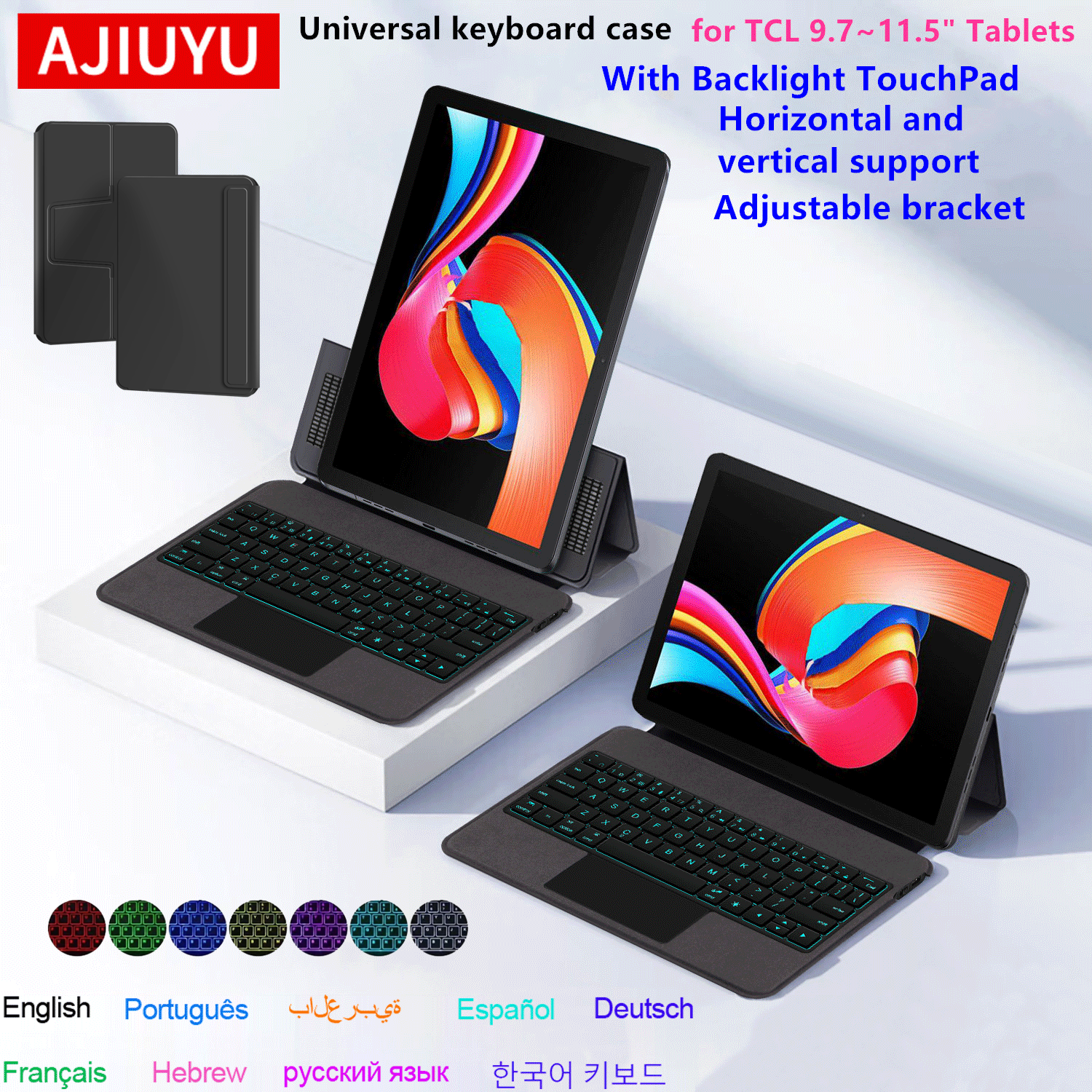 Tcl Tablet Accessories - AJIUYU Touchpad Keyboard Case For TCL
