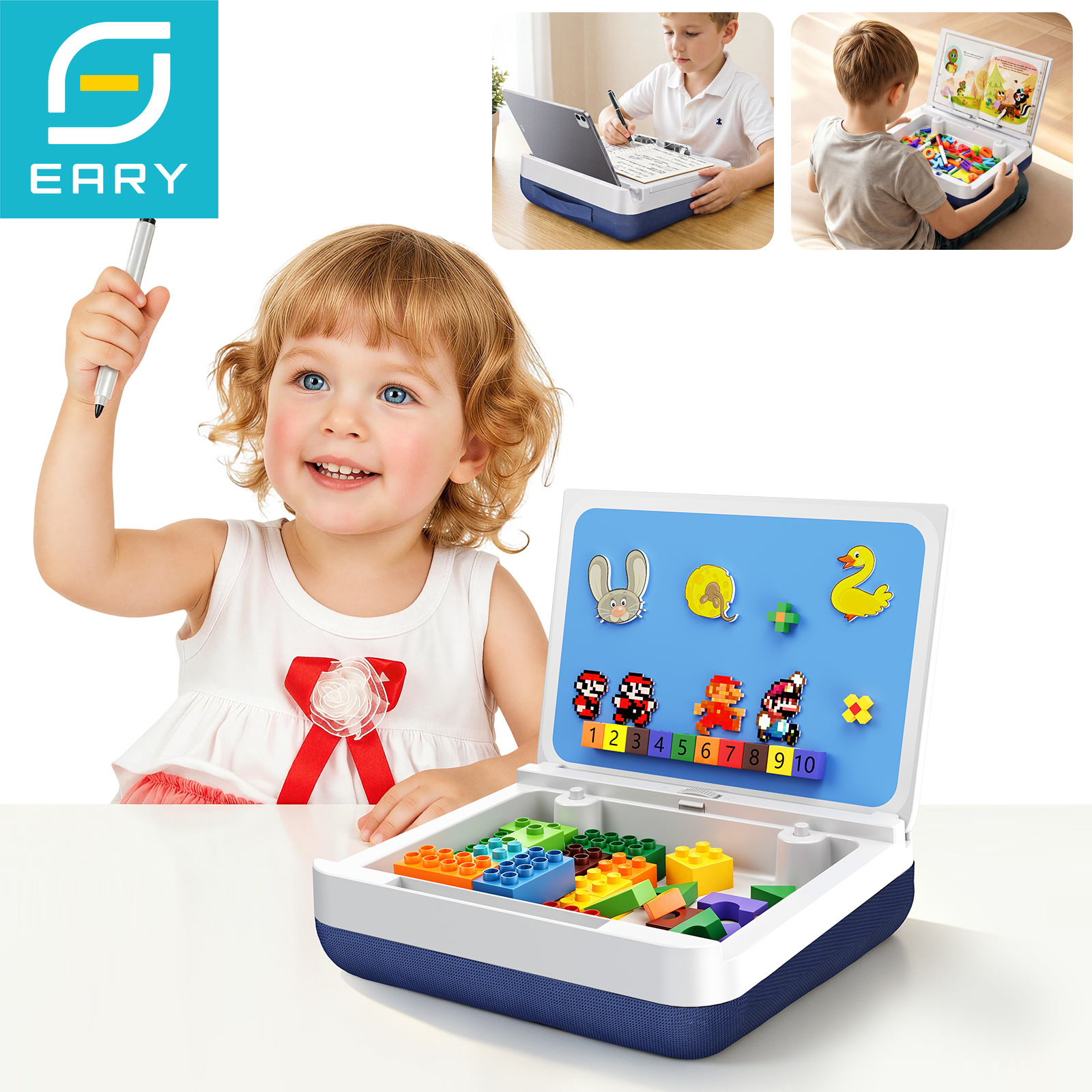 Tablet Lap Desk - Eary Kids Lap Desk with Storage