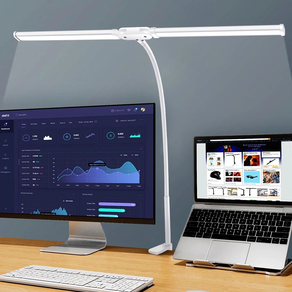 Tablet Lap Desk - Double Head LED Desk Lamp Stepless