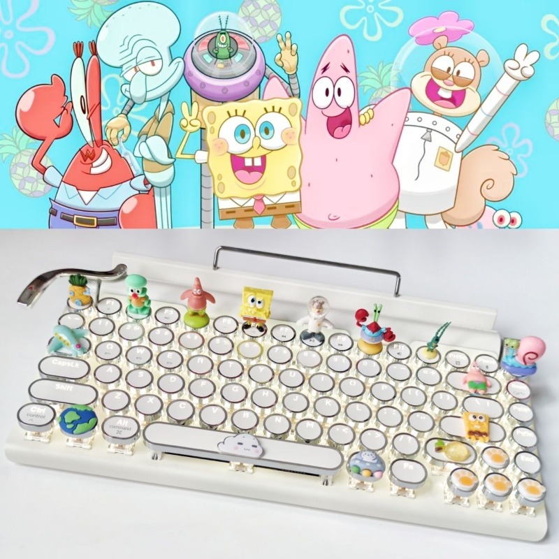 Retro SpongeBo Mechanical Keyb - Tablet Accessories For Kids 评论和价格