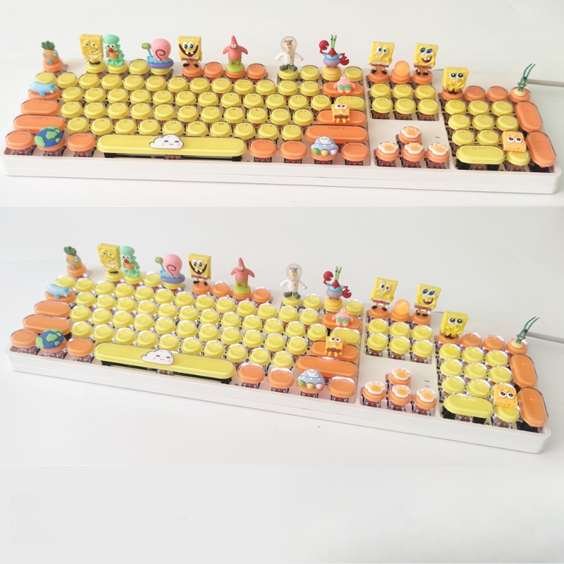 Retro SpongeBo Mechanical Keyb - Tablet Accessories For Kids 评论和价格