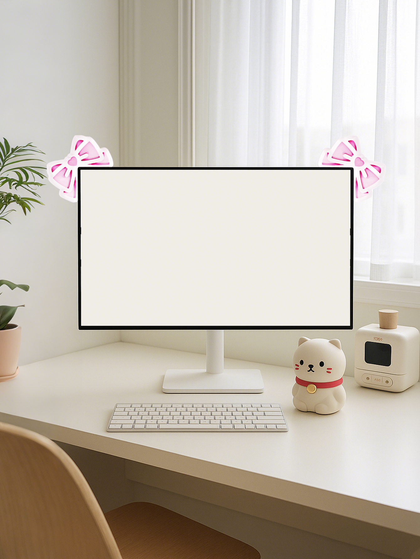 Kawaii Bow Monitor Decor Pink  - Tablet Lap Desk 评论和价格