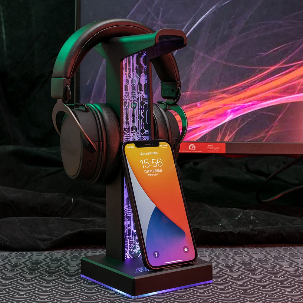 RGB Gaming Headphone Stand Dua - Tablet Accessories Aesthetic 评论和价格